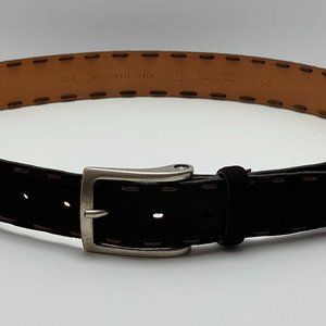 VICTOR VICTORIA Suede Leather Belt Italy 32" - 38" Waist Vintage Genuine…